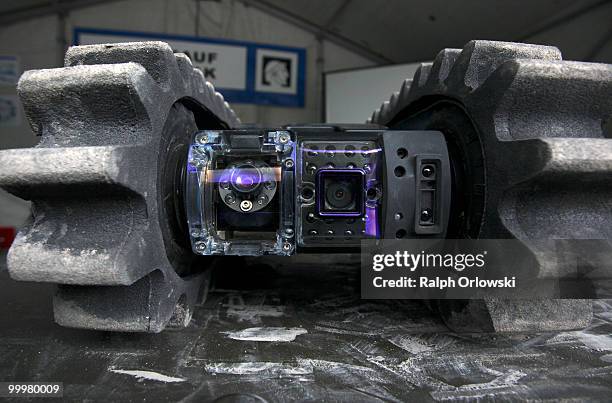 Eye Drive" ground robot of German Glueckauf Logistik company stands exibited at the German army base on May 18, 2010 in Hammelburg, Germany. ELROB...