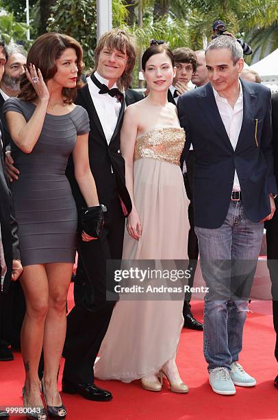 Guest, Actor Alexander Scheer, Actress Nora Von Waldstaetten and Director Olivier Assayas attends the "Carlos" Premiere at the Palais des Festivals...