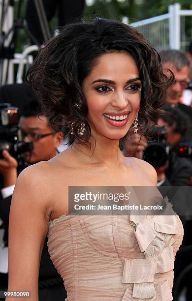 Mallika Sherawat attends the Premiere of 'Wall Street: Money Never Sleeps' held at the Palais des Festivals during the 63rd Annual International...