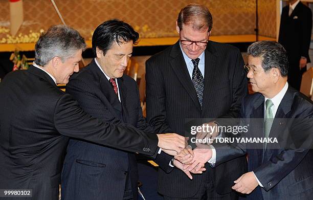 Australian Foreign Minister Stephen Smith , Japanese Foreign Minister Katsuya Okada , Australian Defence Minister John Faulkner and Japanese Defence...