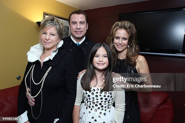 Barbra Streisand, John Travolta, Ella Bleu Travolta and Kelly Preston at the World Premiere Walt Disney Pictures "Old Dogs" on November 09, 2009 at...