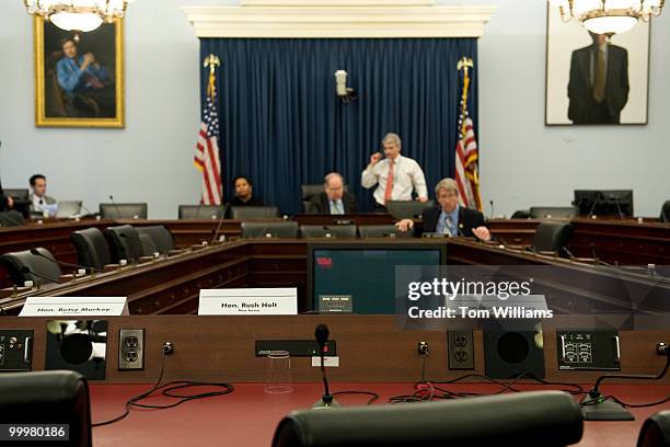 House Budget Committee Chairman John Spratt, D-S.C., attempts to call witnesses to testify before they had arrived at the Member's Day Hearing to...