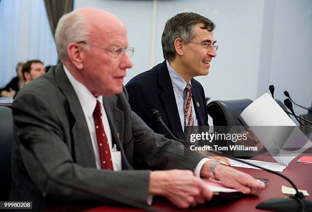 Reps. Vernon Ehlers, R-Mich., left, and Rush Holt, D-N.J., prepare to make an opening statements at the Member's Day hearing to hear testimony from...