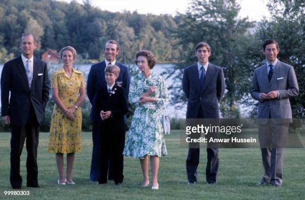 Prince Philip, Duke of Edinburgh, Princess Anne, Princess Royal, Mark Phillips, Prince Edward, Earl of Wessex, Queen Elizabeth ll, Prince Andrew and...