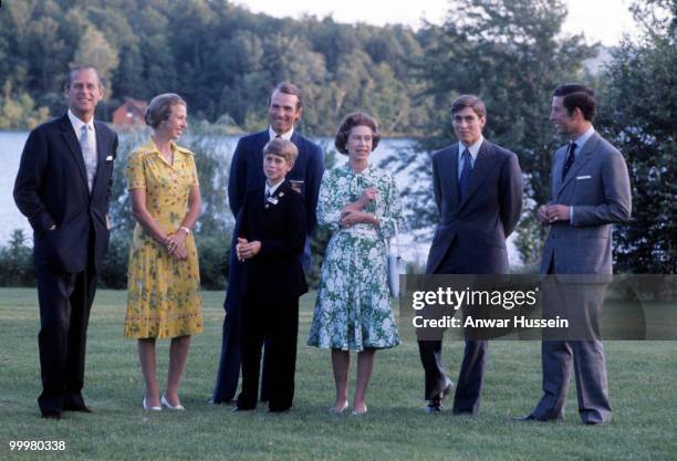 Prince Philip, Duke of Edinburgh, Princess Anne, Princess Royal, Mark Phillips, Prince Edward, Earl of Wessex, Queen Elizabeth ll, Prince Andrew and...