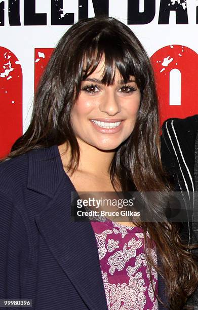 "Glee" cast member Lea Michele attends a performance of "American Idiot" on Broadway at The St James Theater on May 18, 2010 in New York City.
