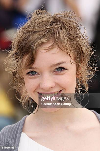 Actress Olga Shuvalova attends the "My Joy" Photocall at the Palais des Festivals during the 63rd Annual Cannes Film Festival on May 19, 2010 in...