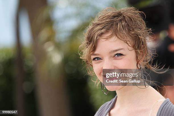 Actress Olga Shuvalova attends the "My Joy" Photocall at the Palais des Festivals during the 63rd Annual Cannes Film Festival on May 19, 2010 in...