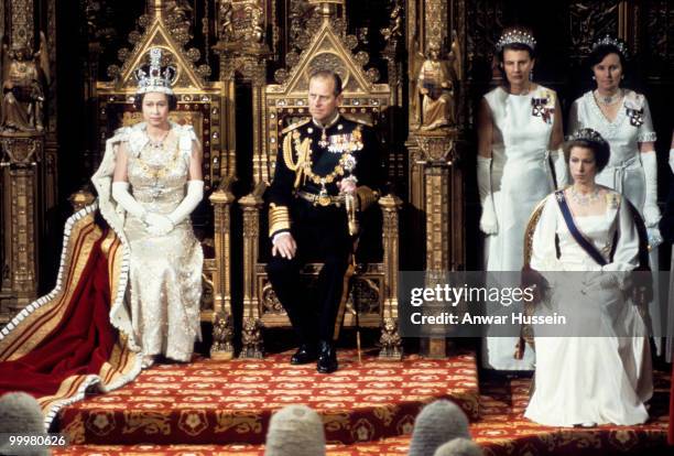 Queen Elizabeth ll and Prince Philip, Duke of Edinburgh attend the State Opening of Parliament on November 18, 1979 in London, England. *** Prince...
