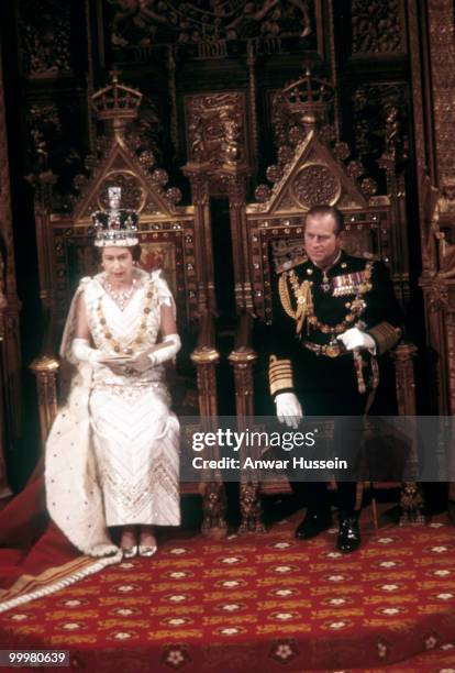 Queen Elizabeth ll and Prince Philip, Duke of Edinburgh attend the State Opening of Parliament on November 18, 1979 in London, England. *** Prince...