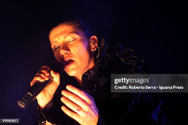 Italian vocalist Elisa perform her concert "Heart" at Futurshow Station on May 18, 2010 in Bologna, Italy.