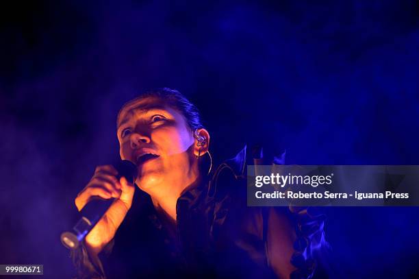 Italian vocalist Elisa perform her concert "Heart" at Futurshow Station on May 18, 2010 in Bologna, Italy.