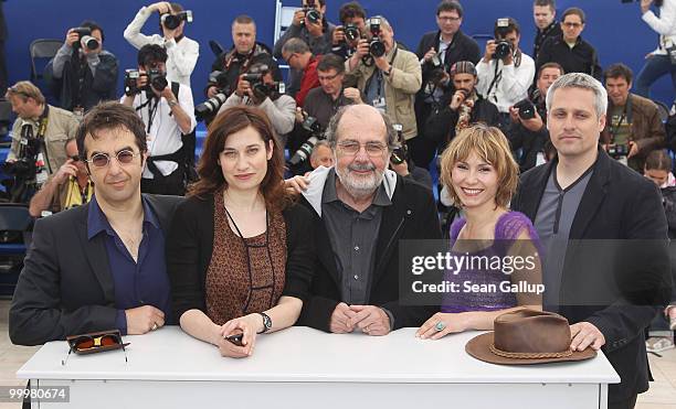 Jury President Atom Egoyan and Jury members Emmanuelle Devos, Carlos Diegues, Dinara Droukarova and Marc Recha attends the 'Jury Cinefondation'...