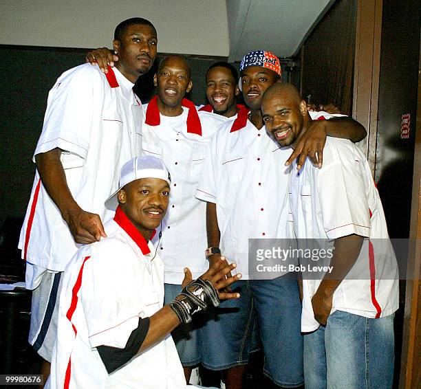 Steve Francis,Sam Cassell, Nick Van Exel and Moochie Norris at the Steve Francis Foundation Summer Fiesta Bowling Challenge at Emerald Lanes, August...