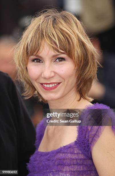 Member of the Jury Dinara Droukarova attends the 'Jury Cinefondation' Photocall at the Palais des Festivals during the 63rd Annual Cannes Film...