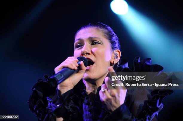 Italian vocalist Elisa perform her concert "Heart" at Futurshow Station on May 18, 2010 in Bologna, Italy.