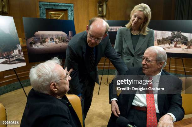 World-renowned architect Frank O. Gehry, David and Anne Eisenhower the grand childern of the late president and Chairman of the Dwight D. Eisenhower...