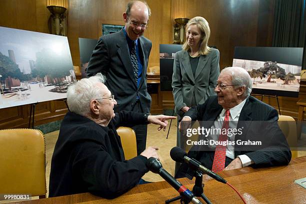 World-renowned architect Frank O. Gehry, David and Anne Eisenhower the grand childern of the late president and Chairman of the Dwight D. Eisenhower...