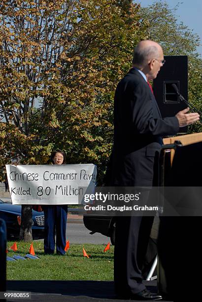 Over 100 gathered at the Victims of Communism Memorial groundbreaking ceremony for the Victims of Communism Memorial. Here Mindy Ge from Virginia...