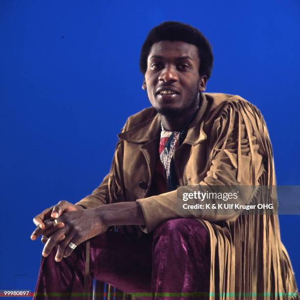 Reggae singer Jimmy Cliff poses for a studio portrait session c 1969 in Germany. Picture by Gunter Zint.