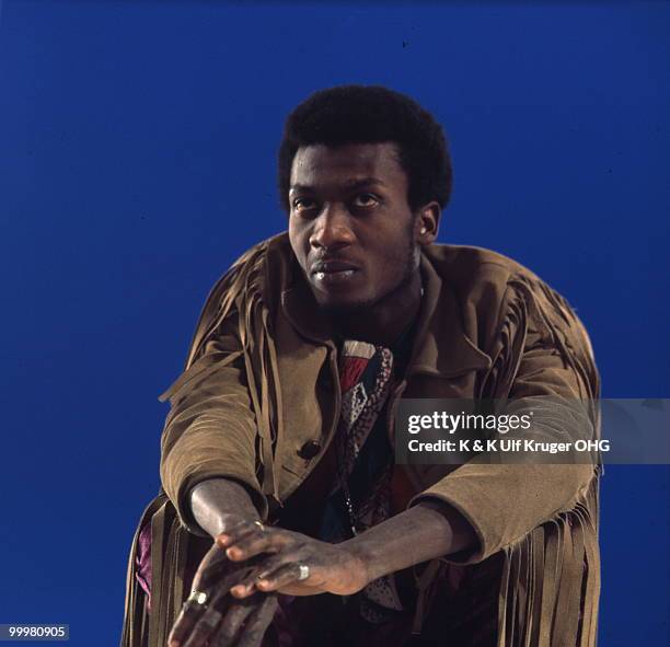 Reggae singer Jimmy Cliff poses for a studio portrait session c 1969 in Germany. Picture by Gunter Zint.