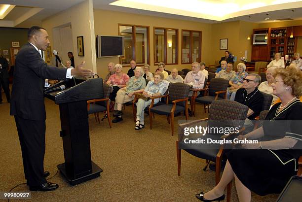 Former Congressmen and head of the NAACP, Kweisi Mfume running for the U.S. Senate in Maryland meets with residents of Riderwood Retirement Community.