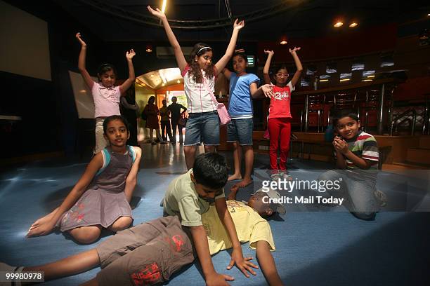 Children participating in a summer workshop of theatre at India Habitat Centre.
