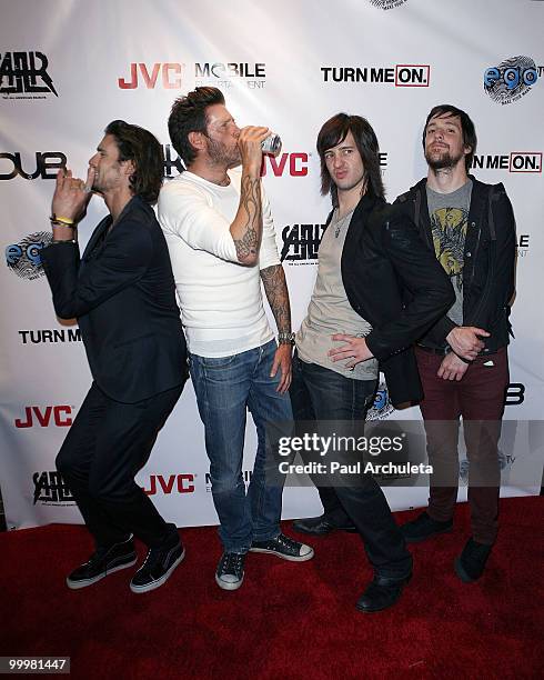 Tyson Ritter, Steve Lippman, Nick Wheeler & Mike Kennerty arrive at The All-American Rejects world premiere of "Turn Me On 3" at cinespace on May 18,...