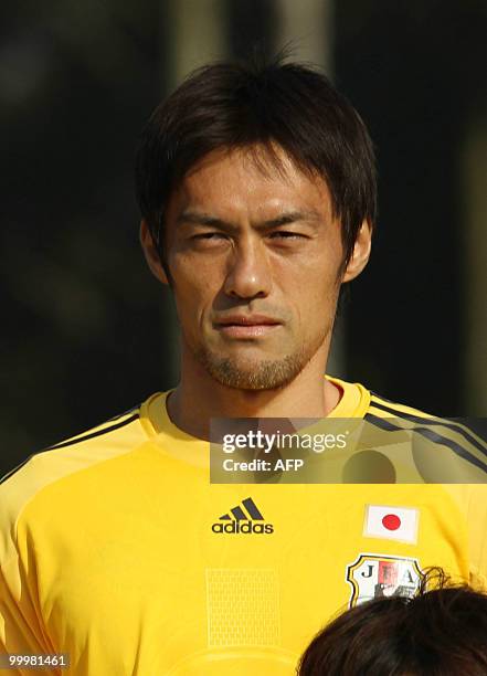 January 30, 2010 file picture of Japanese goalkeeper Seigo Narazaki taken in Ibusuki, Kagoshima. AFP PHOTO / Yuki Matsui-JIJI PRESS