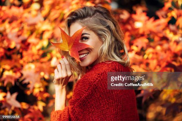 bella donna - autunno foto e immagini stock