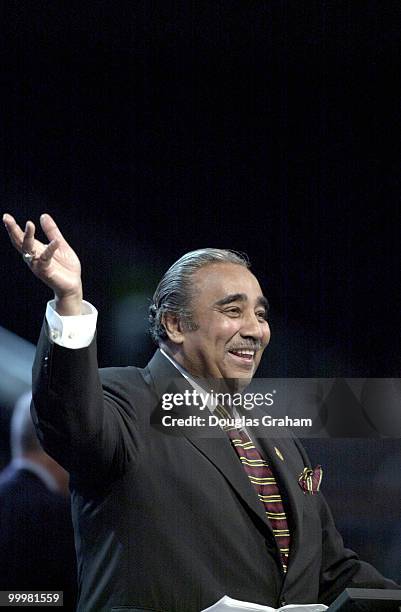 Charles B. Rangel, D-N.Y., during his speech at the Staples Center in Los Angeles California.