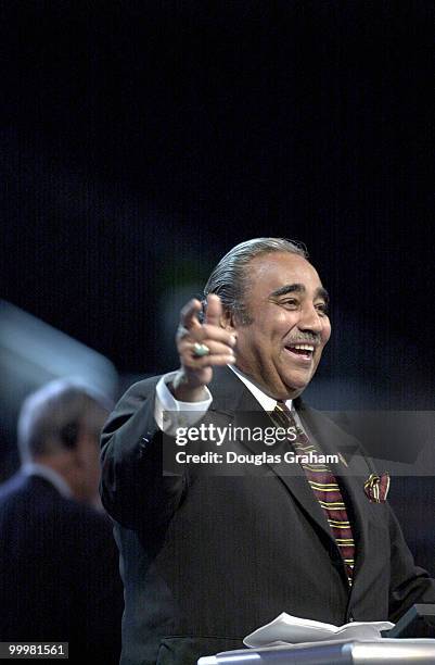 Charles B. Rangel, D-N.Y., during his speech at the Staples Center in Los Angeles California.