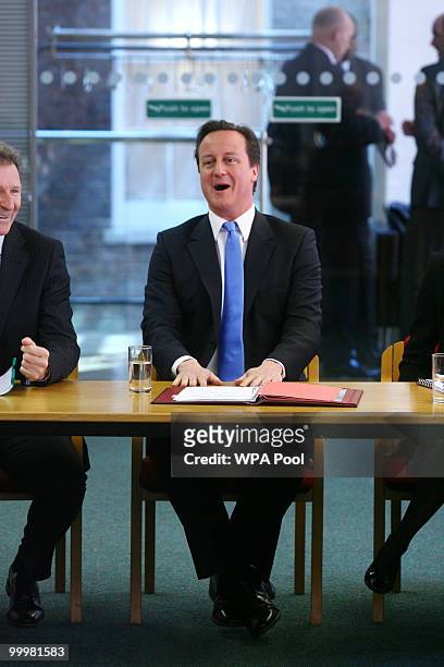 Prime Minister, David Cameron conducts a meeting with Permanent Secretaries from Government departments alongside Cabinet Secretary Sir Gus O'Donnell...