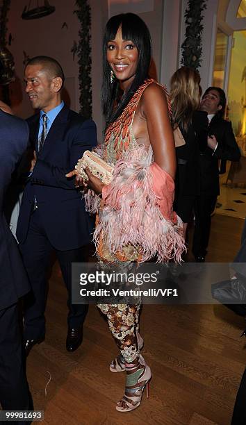 Model Naomi Campbell attends the Vanity Fair and Gucci Party Honoring Martin Scorsese during the 63rd Annual Cannes Film Festival at the Hotel Du Cap...