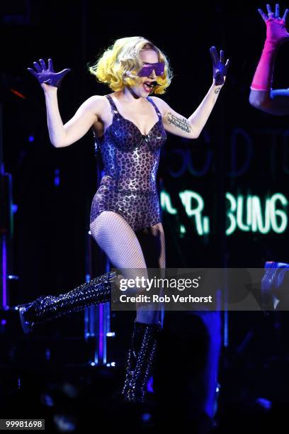 Lady Gaga performs on stage at Gelredome on May 15, 2010 in Arnhem, Netherlands.