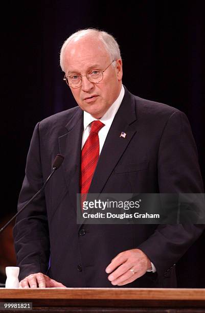 Vice President Dick Cheney during the Commemorative Joint Meeting of Congress held at Federal Hall in New York City.