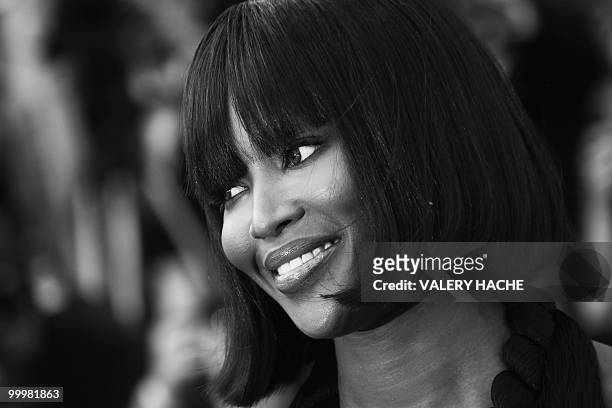 Model Naomi Campbell arrives for the screening of "Wall Street - Money Never Sleeps" presented out of competition at the 63rd Cannes Film Festival on...