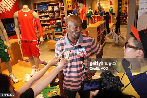 Retired American professional basketball player Bruce Bowen visits the adidas Expo show at the 2010 Shanghai World Expo on May 18, 2010 in Shanghai,...