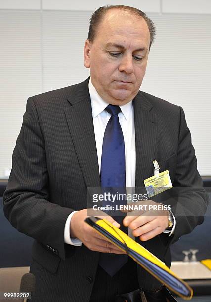 German central bank governor Axel Weber arrives for a session with the budget committee on May 19, 2010 in Berlin. Weber, a member of the European...