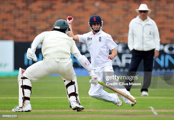 James Taylor of England Lions in action during day one of the match between England Lions and Bangladesh at The County Ground on May 19, 2010 in...