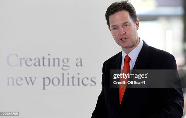 Nick Clegg, the Deputy Prime Minister, delivers a speech setting out the Government's plans for political reform at the City and Islington College on...