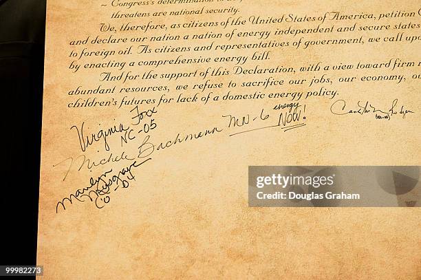 Signing of the National Declaration of Energy Independence. The Congressional Western Caucus introduced a comprehensive piece of energy legislation...