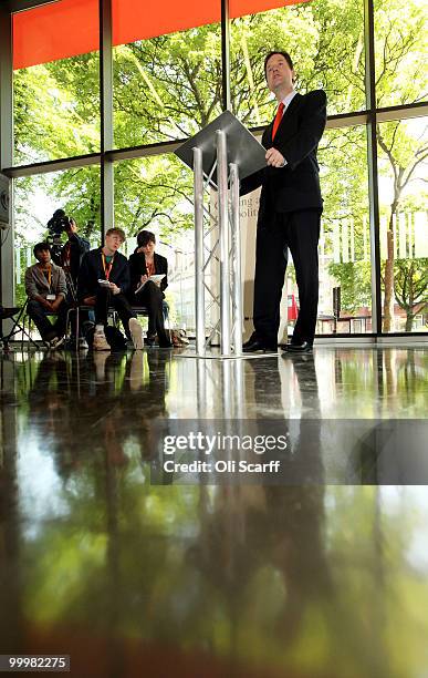 Nick Clegg, the Deputy Prime Minister, delivers a speech setting out the Government's plans for political reform at the City and Islington College on...