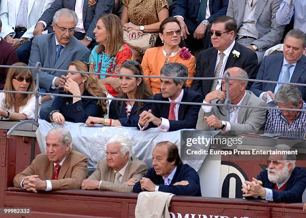 Princess Elena of Spain , Adolfo Suarez Illana and Isabel Flores attend the San Isidro Fair Bullfight on May 18, 2010 in Madrid, Spain.