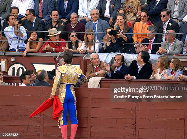 Matador Ruben Pinar devotes his bullfighting to Princess Elena of Spain at San Isidro Fair on May 18, 2010 in Madrid, Spain.