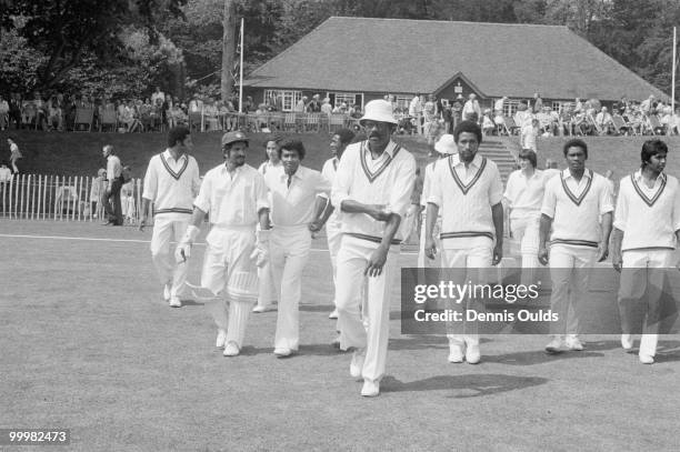 West-Indian cricket captain Clive Lloyd leads his team onto the field at Arundel before playing the Duchess of Norfolk's X11 in a 12-a-side match at...