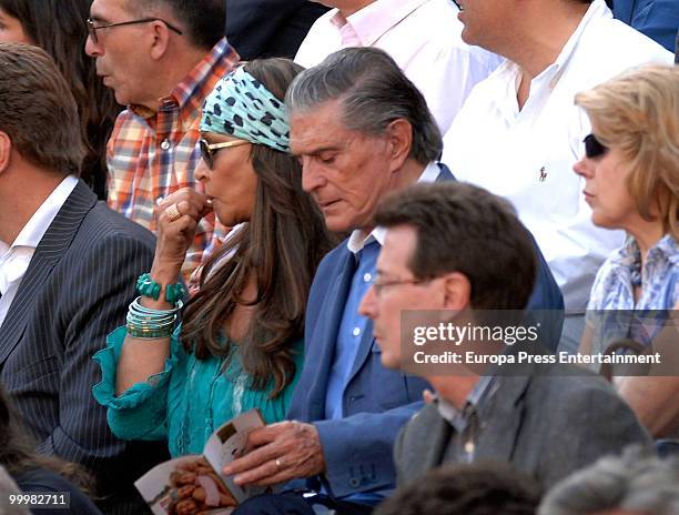 Ex bullfighter Jaime Ostos and Mari Angeles Grajal attend the San Isidro Fair Bullfight on May 18, 2010 in Madrid, Spain.