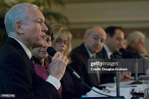 Orrin Hatch,R-Utah addresses the Alliance for Health Reform news conference, "Reaching Out: Enrolling and Keeping Kids in the State Children's Health...