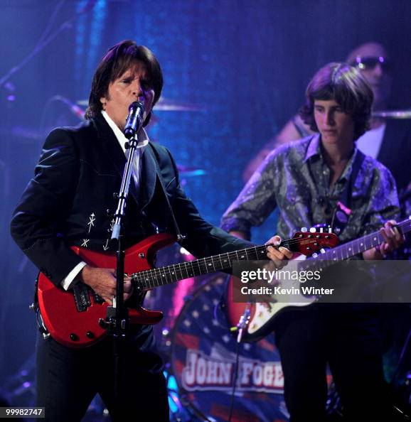 Musician John Fogerty and his son Tyler Fogerty perform at the 58th