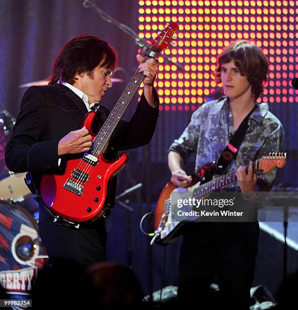 Musician John Fogerty and his son Tyler Fogerty perform at the 58th Annual BMI Pop Awards at the Beverly Wilshire Hotel on May 18, 2010 in Beverly...